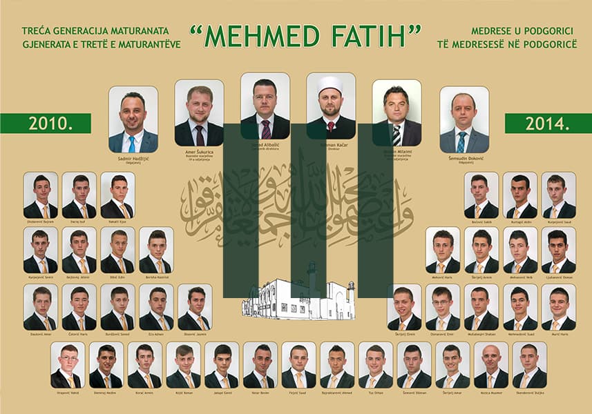 Tablo III. generacije maturanata Medrese „Mehmed Fatih“, 2010–2014.
